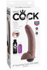 King Cock 9” Squirting Cock With Balls Brown