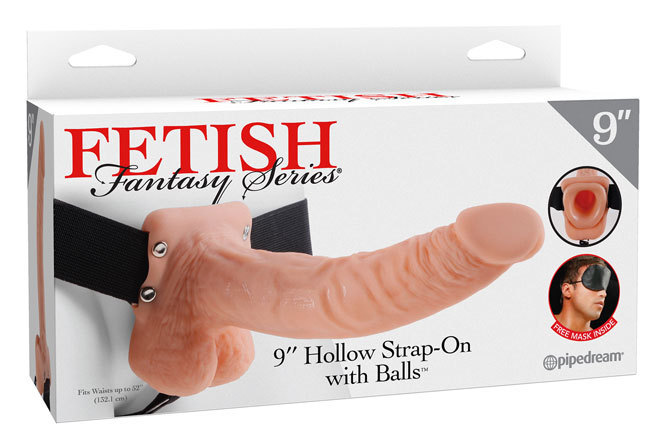 9” Hollow Strap-On With Balls