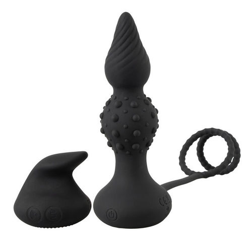 RC Butt Plug With Cock & Ball Rings